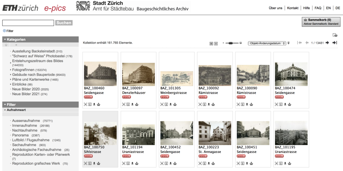 Baugeschichtliches Archiv Stadt Zürich online