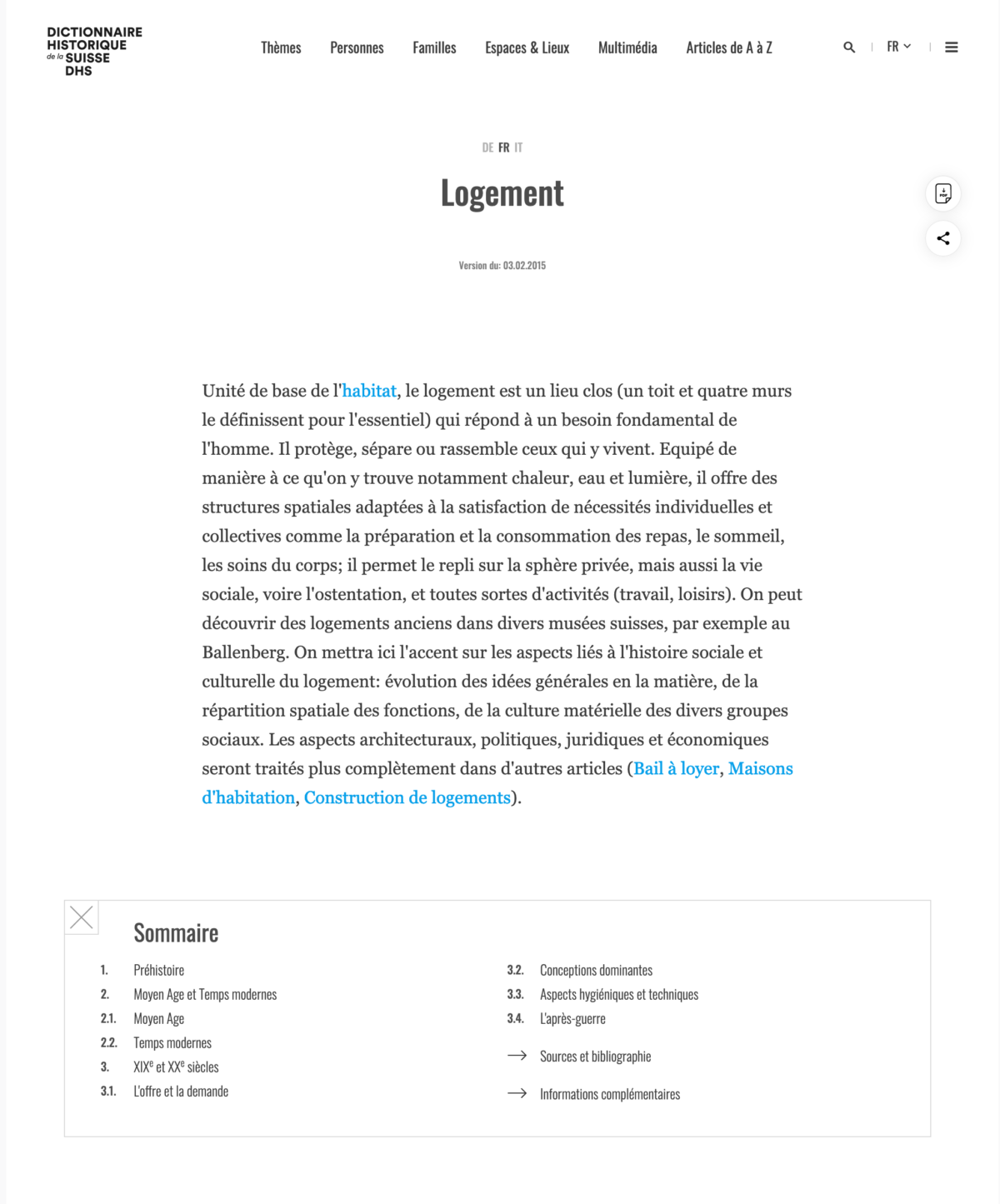Dizionario storico della Svizzera DSS online